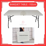 5 Kaki 5 Feet Foldable Banquet Table Event  Catering  Hall  Buffet Folding Table Pasar Malam Meja Li
