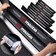 Carbon fiber protective stickers for car door sill side anti step bumpers For Mazda 3 6 CX5 2 CX3 CX