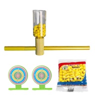 Soft Pinball Launcher Toy Small Ball Metal Shooter Crackling Tube Bamboo Shooting Game Interesting C