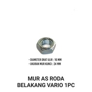 Mur As Roda Belakang Beat / Vario M16 (Harga Per 1 Biji) - Mor Baut Baud Nut Kancing Konci Ban Roda Tromol Belakang Drat 16mm Kunci 24 Honda Beat Spacy Scoopy Karbu Lama Old Beat Fi Scoopy Fi Genio Vario 125 Vario 125 LED Vario 150