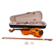 [musbmy] Violin Set Wood Rich Warm Tone Complete Kit with Rosin Strings Cloth Bridge Bow Case for Be