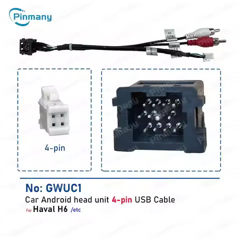 Pinmany Car Radio USB Cable GWUC1 length 20cm 4-pin Audio data Wire Harness connector for Haval H6 a