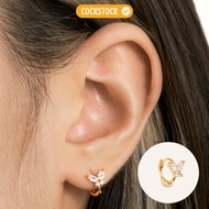 BUTTERFLY Hoop Earrings Decorated With Diamonds 7 Mm. DIAMOND RING 7MM (1PCS) COCKSTOCK