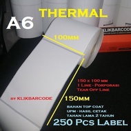 250 THERMAL BARCODE Label100X150Mm THERMAL LABEL STICKER Paper A6 Cashier