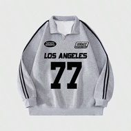Basketball Style Spring/Autumn Sporty Fashion Black Ribbon Long Sleeve Los Angeles Printed Letter, M