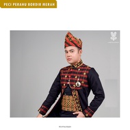 Lampung Ethnica Official - Tapis Lampung - peci perahu bordir merah Tapis Lampung - Peci Tapis La
