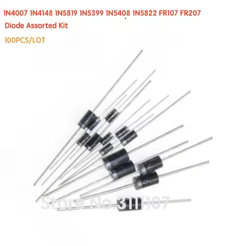 1N4007 1N4148 1N5819 1N5399 1N5408 1N5822 FR107 FR207 Diode Assorted Kit ,Electronic Components Pack