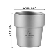 Camping Cup 150ml Titanium Cup 99.6% Pure Titanium Double-Wall Coffee/Liquor Cup Lightweight Outdoor