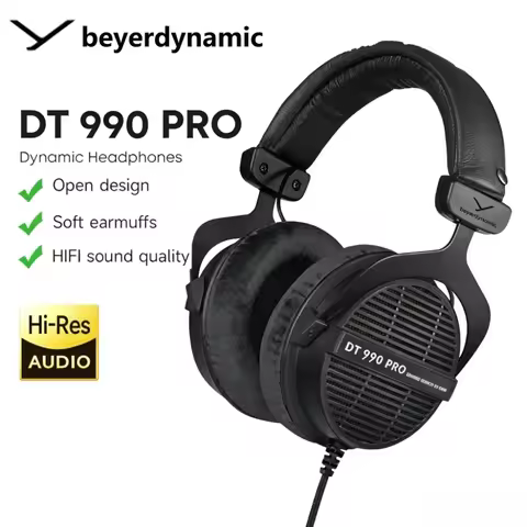 Beyerdynamic DT 990 Pro Open Back Headphone Premium HiFi Audio Comfort Wired Headset for Studio Mixi