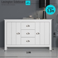 Synergy House Lexington 2 Door 3 Drawer Sideboard with Storage (3.9ft, White)