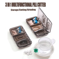 Pill Cutter 3 In 1 Pill Splitters Medicine Pill Holder Tablet Cutter Box Useful Portable Medicine Pill Holder Tablet Cutter