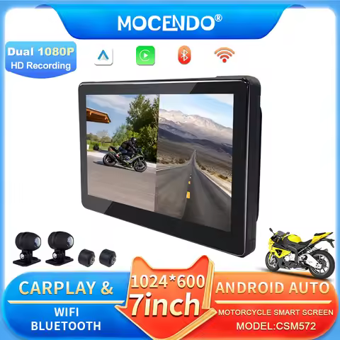 CSM772 Waterproof Motorcycle GPS 7-inch Screen Wireless Carplay Moto Accessories with BT WiFi IPX8 f