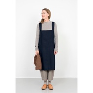 Fog Linen Work Apron Square Cross Navy