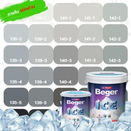 Beger ICE สีเทา 1 ลิตร ชนิดด้าน สีทาภายใน สีทาบ้านถังใหญ่ ทนร้อน ทนฝน ป้องกันเชื้อรา สีเบเยอร์ ไอซ์ สีบ้านเย็น ร้านสีบ้านสบาย