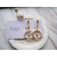 Miss Ha Ha * F236 Korea. Diamond Butterfly Garden Clip-on Earrings