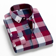 Men Flannel Plaid Shirt 100% Cotton 2021 Spring Autumn Casual Long Sleeve Shirt Soft Comfort Slim Fi