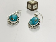 已售美國金曼綠松石耳環