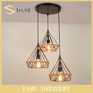Retro Rope Chandelier Retro Attic Creative Lighting American E27 LED Edison Bulb โคมระย้าห้องใต้หลัง