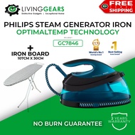 Philips PerfectCare Compact Steam Generator Iron GC7846 / Ironing Board (420g steam boost) NO BURN GUARANTEE