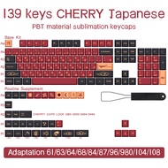 139151 Keys Blue Samurai KeyCap Red Samurai English Japanese PBT KeyCaps Cherry Profile For MX Switc