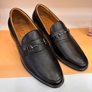 [HCM]Giày Tây Giày công sở da bò thật màu đen-T04 bảo hành 12 tháng (tặng vớ+quế lót +đón gót)