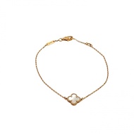VAN CLEEF&ARPELS SweetAlhambra小號單花手鏈新扣18K黃金/白貝母S-M碼