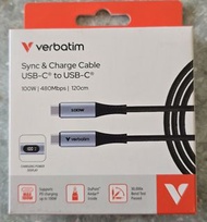Verbatim USB-C to USB-C 充電線 100w 120cm