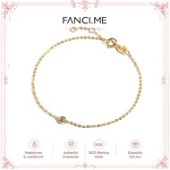 FANCIME One Diamond Minimalist 18K Solid Gold Bracelet
