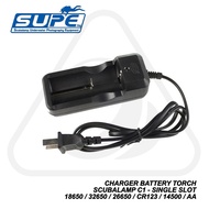 Charger Battery Torch Battery Flashlight Scubalamp Scuba Diving C1 Single Slot 18650/32650/26650