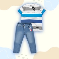 VC56YZ Boys' Set Distro T-Shirt & Premium Long Jeans Ages 1 2 3 4 5 6 7 8 9 10 11 12 Years Premium F