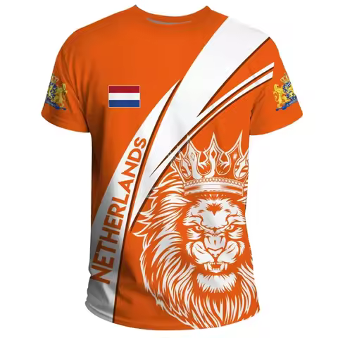 Dutch Team Shirt 2024 Football Jersey Netherlands Flag T Shirt Men 3D Printing Dutch T-Shirt Jersey 