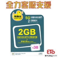 鴨聊佳【中國內地、澳門】【2GB / 2日】5G/4G無限上網卡數據卡SIM咭 S34(35276)