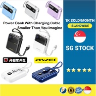 (SG)Remax Awei 10K Power Bank Series Super Charging 22.5W 10000mAh FAST CHARGE Mini Powerbank Comes With Charging Cable