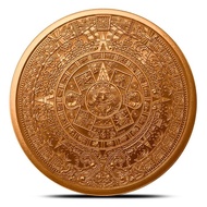 Aztec Calendar 1 oz .999 Fine Cu Copper Round Coin (Made in United States) 1oz