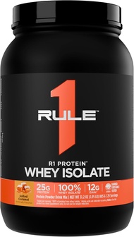Rule 1 R1 Whey Protein Isolate Chocolate Fudge - 2 lbs Powder - 25g Whey Isolate & Hydrolysate + 6g 