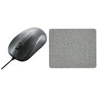 [🗻Direct from Japan✈]Elecom Mouse Wired M Size 3 Button USB Optical Black ROHS compliant M-K6URBK/RS &amp; Mouse Pad for Laser &amp; Optical Mouse (Black) MP-113BK