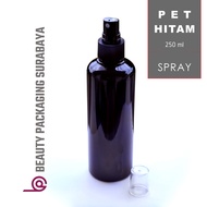 [100 PCS] Botol plastik PET 250ml BR hitam tutup spray