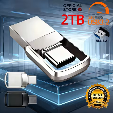 U Disk 2TB Metal Pendrive USB3.2 Type-C Interface Mobile Phone Computer Mutual Transmission Flash Dr