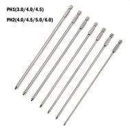 7 Chiếc Vít Chữ Thập Bit Bộ 6.35 Mm Vít PH1 PH2 S2 Thép Từ Đầu Công Suất Điều Khiển Công Cụ Dài 200