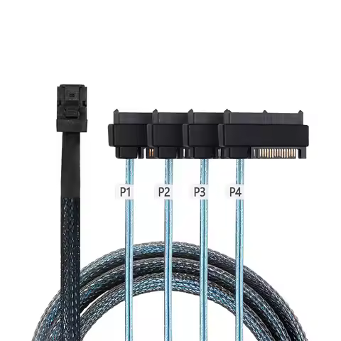 YXY SAS Cable Internal 36Pin Mini SAS SFF-8087 Host to 4 SFF-8482 Target SAS Hard Disk and SATA Powe
