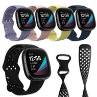 屯團百貨 - [黃色][S][適用Fitbit versa3 sense] 智慧手錶錶帶 運動手錶矽膠錶帶 TPE鏤空手腕帶 [平行進口]