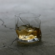 皺摺感威士忌杯300ml 透明