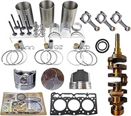 D902 Overhaul Rebuild Kit+Crankshaft+3 PCS Connecting Rod Compatible With Kubota D902 Engine Parts F