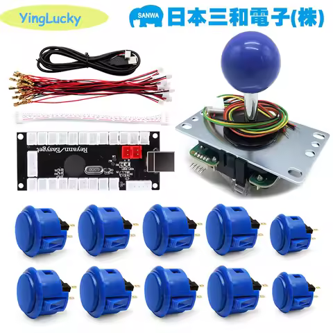 SANWA kit original, JLF-TP-8YT SANWA Joystick, 10pcs obsf sanwa button, Zero Delay USB Encoder To PC
