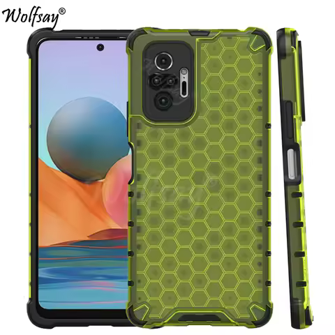 Shockproof Transparent Case For Redmi Note 10 Pro Honeycomb Armor Case For Redmi Note 10 Pro Case Co