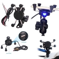 Motorcycle phone holder with USB charger for motorcycle -