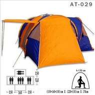 Genuine 8–9 Person Luxury Tent, 3-Bedroom 1-Living Hall, Double-Layer Canopy with Overhang