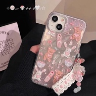 Silver Feather Yarn Cute Bow Bear Rabbit Ins Casing Realme 12 11 7 C3 C2 C1 2 Pro 4G 6i 6 5S 5i 5 8i