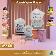 OCC 004 CRYSTAL AWARD PLAQUE
