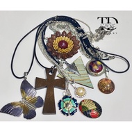 July 22, 23 Japanese Si, Necklace, Stone, Glass, Handmade, Wood, Enamel, Artificial Pearl